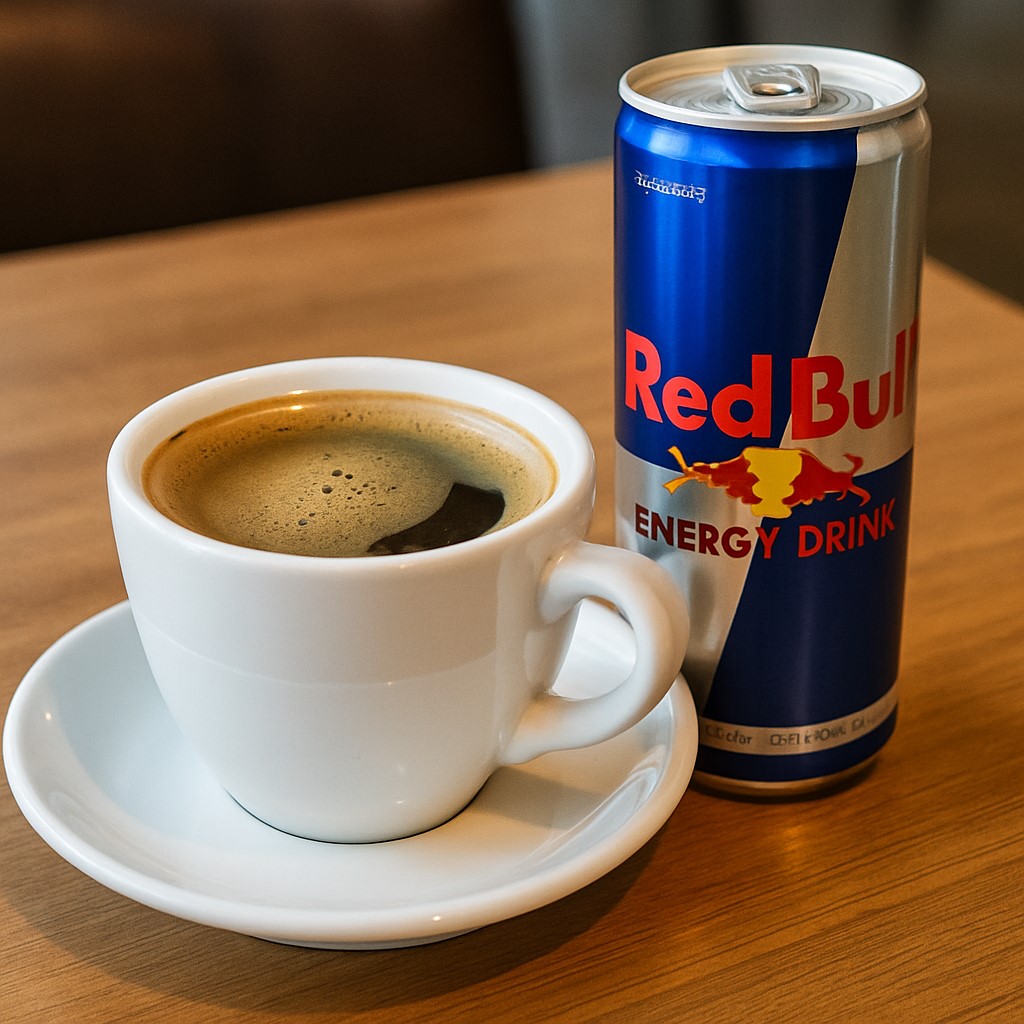 1 Mocha and 1 Redbull